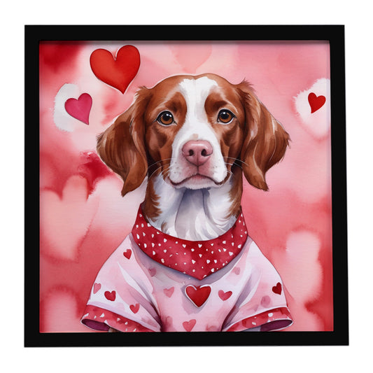 Buy this Brittany Spaniel My Valentine Framed Metal Print