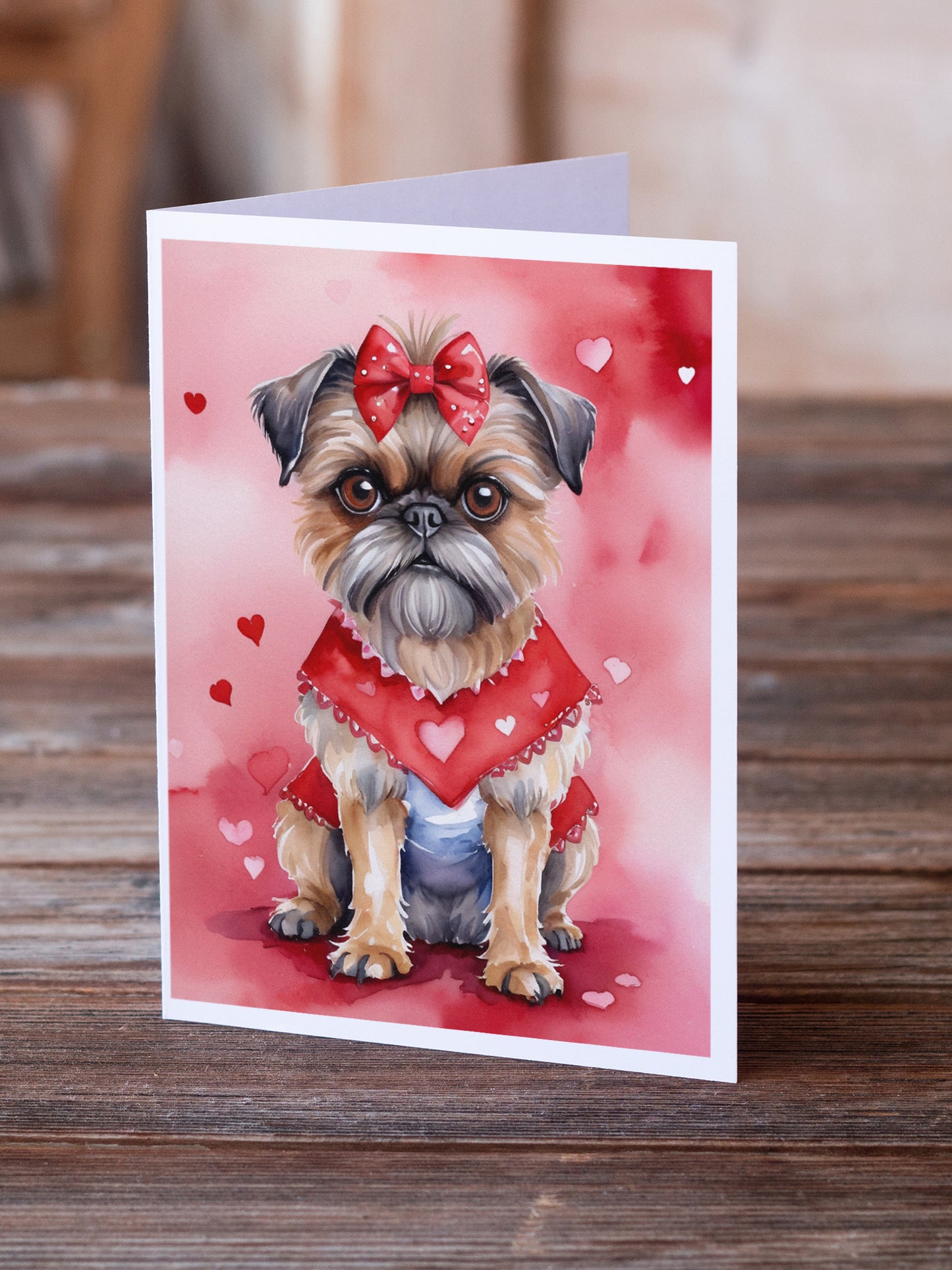Brussels Griffon My Valentine Greeting Cards Pack of 8