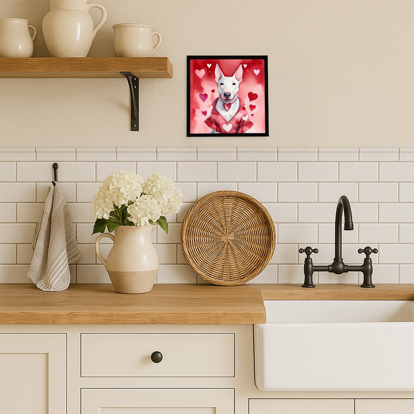 Bull Terrier My Valentine Framed Metal Print