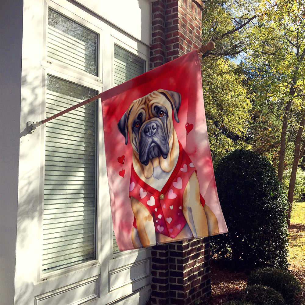 Bullmastiff My Valentine House Flag