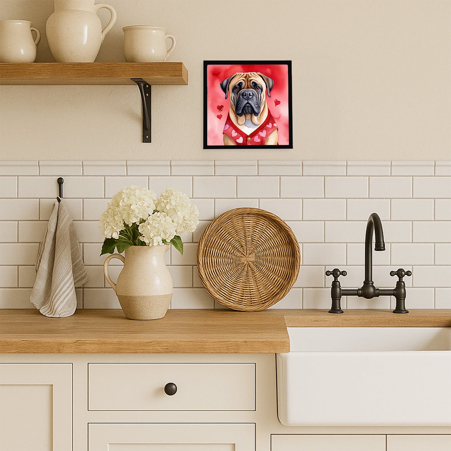 Bullmastiff My Valentine Framed Metal Print