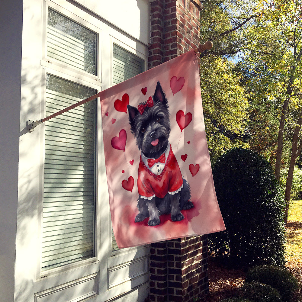 Cairn Terrier My Valentine House Flag