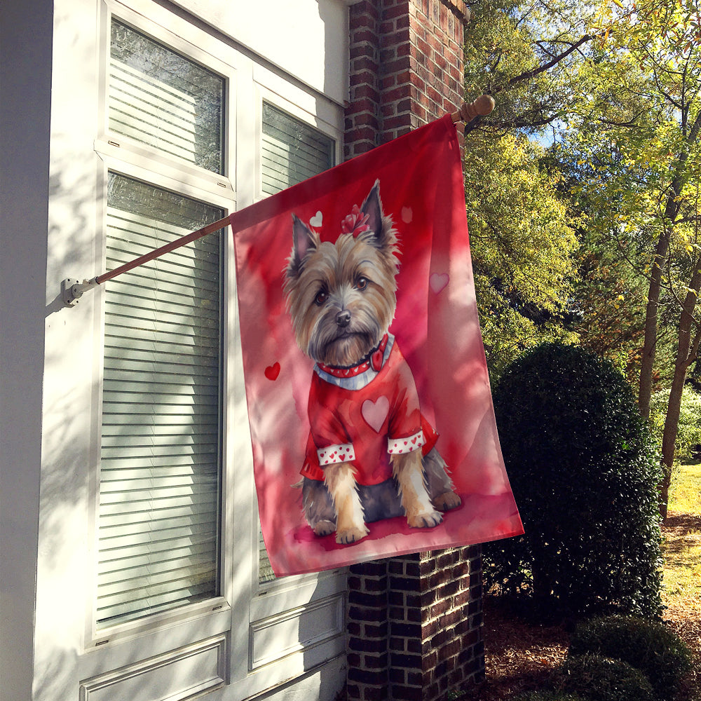 Cairn Terrier My Valentine House Flag