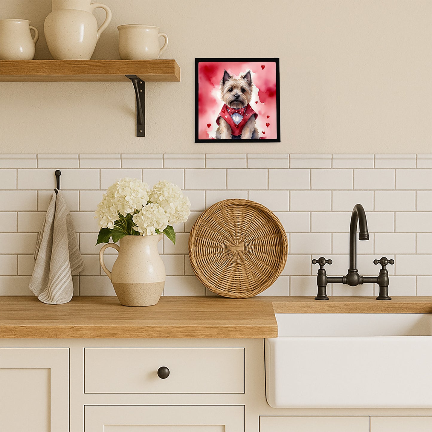 Cairn Terrier My Valentine Framed Metal Print