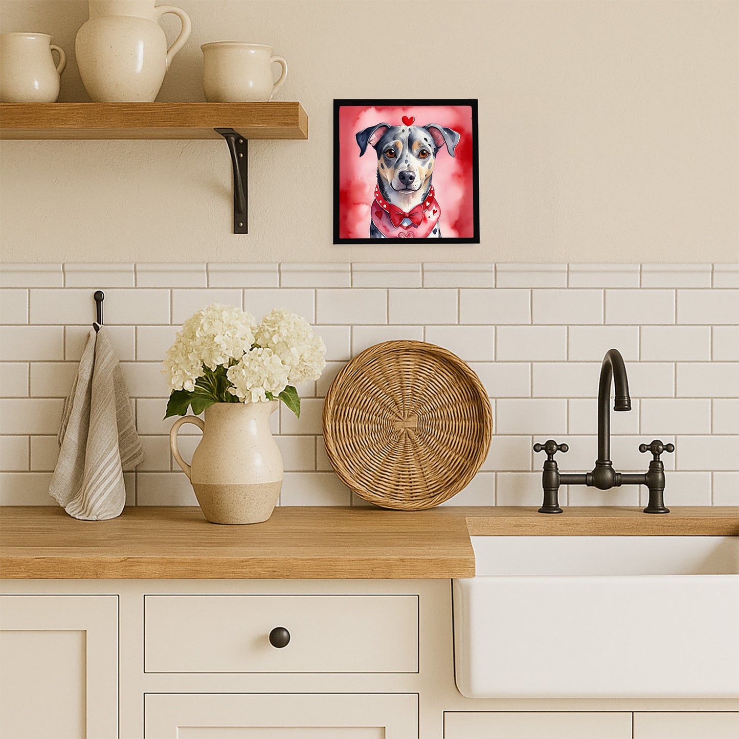 Catahoula My Valentine Framed Metal Print