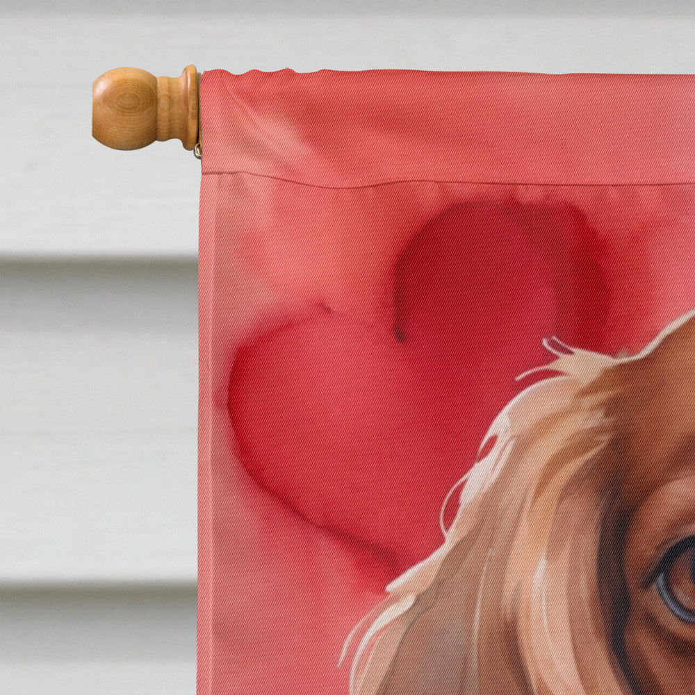 Cavalier Spaniel My Valentine House Flag