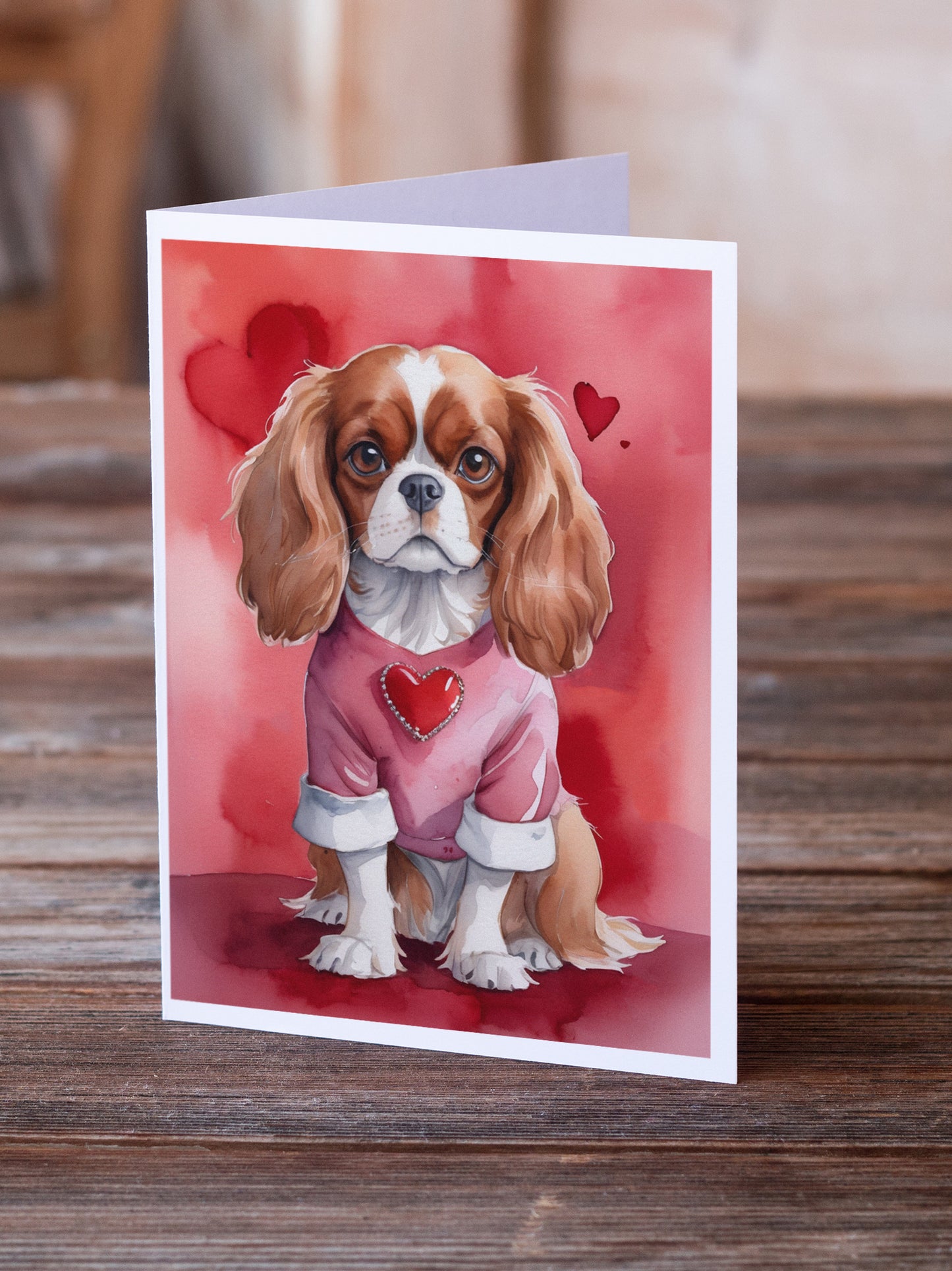 Cavalier Spaniel My Valentine Greeting Cards Pack of 8