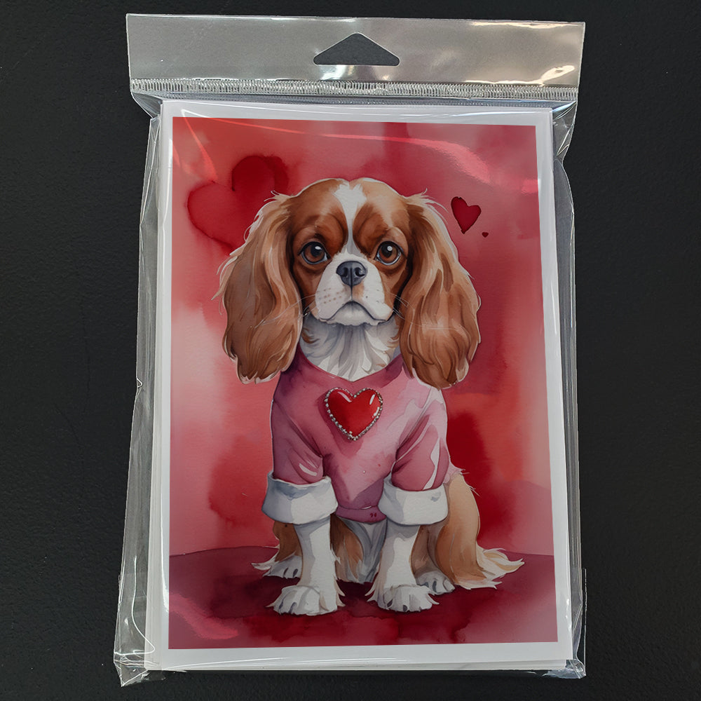 Cavalier Spaniel My Valentine Greeting Cards Pack of 8