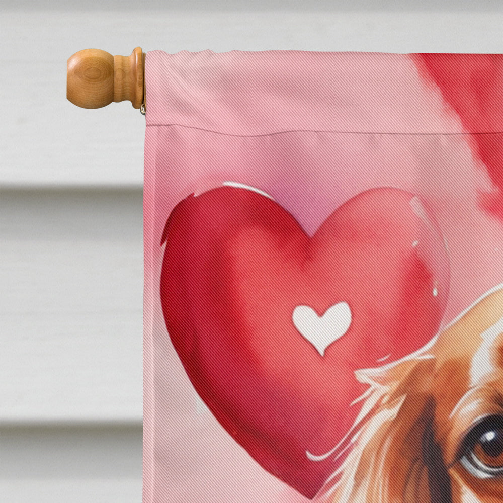 Cavalier Spaniel My Valentine House Flag