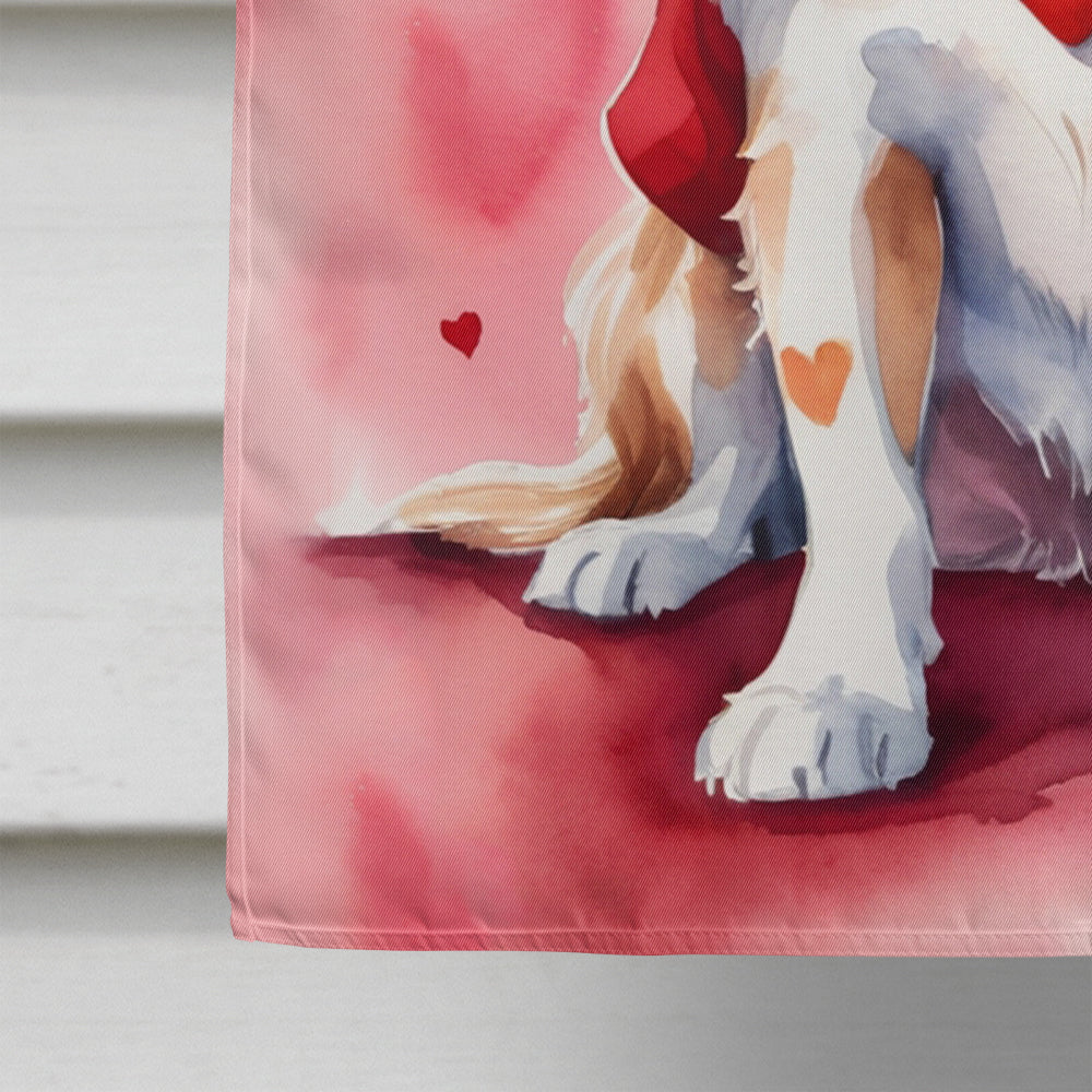 Cavalier Spaniel My Valentine House Flag