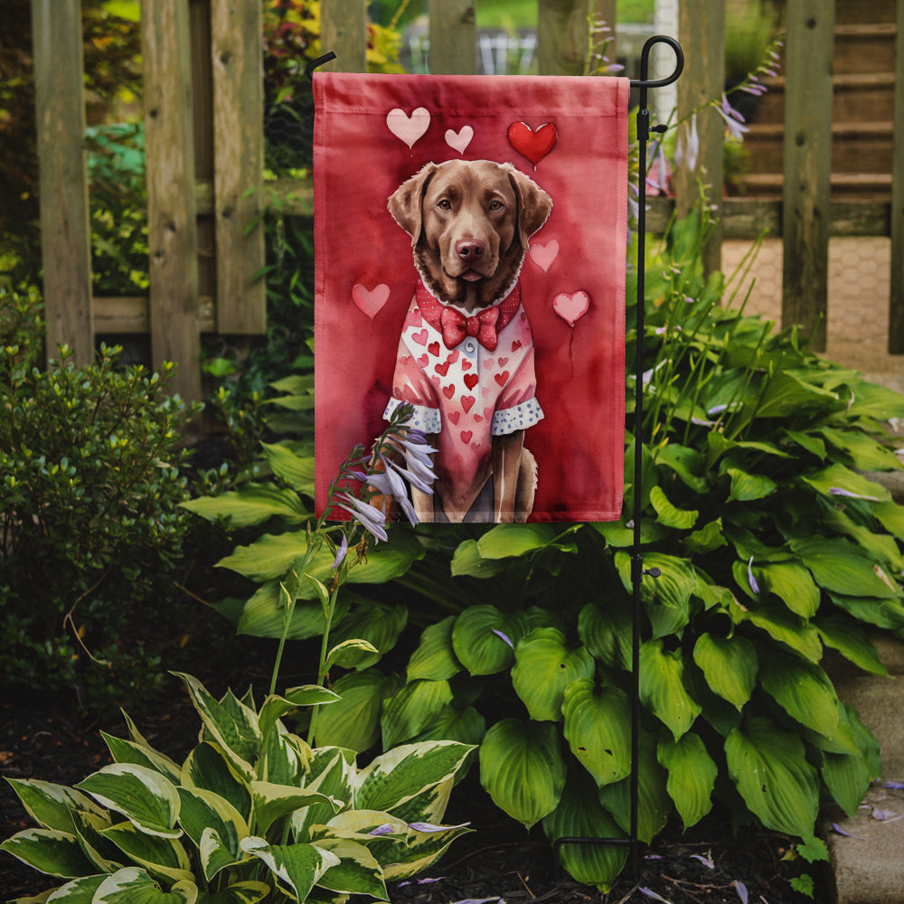 Chesapeake Bay Retriever My Valentine Garden Flag