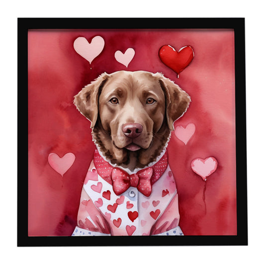 Buy this Chesapeake Bay Retriever My Valentine Framed Metal Print