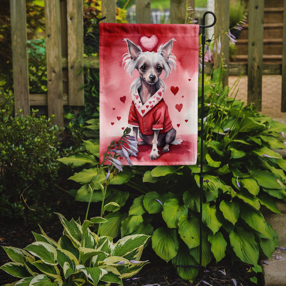 Chinese Crested My Valentine Garden Flag