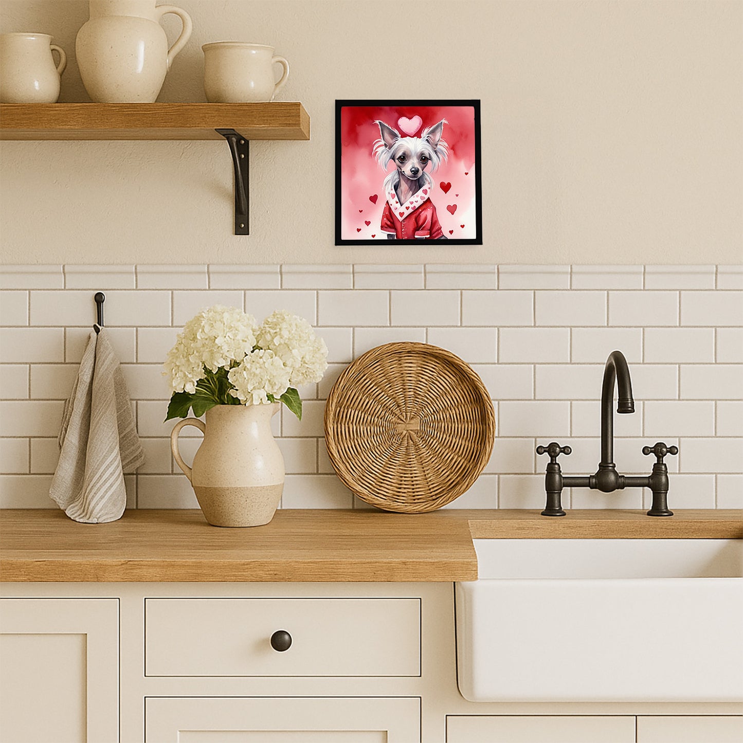 Chinese Crested My Valentine Framed Metal Print