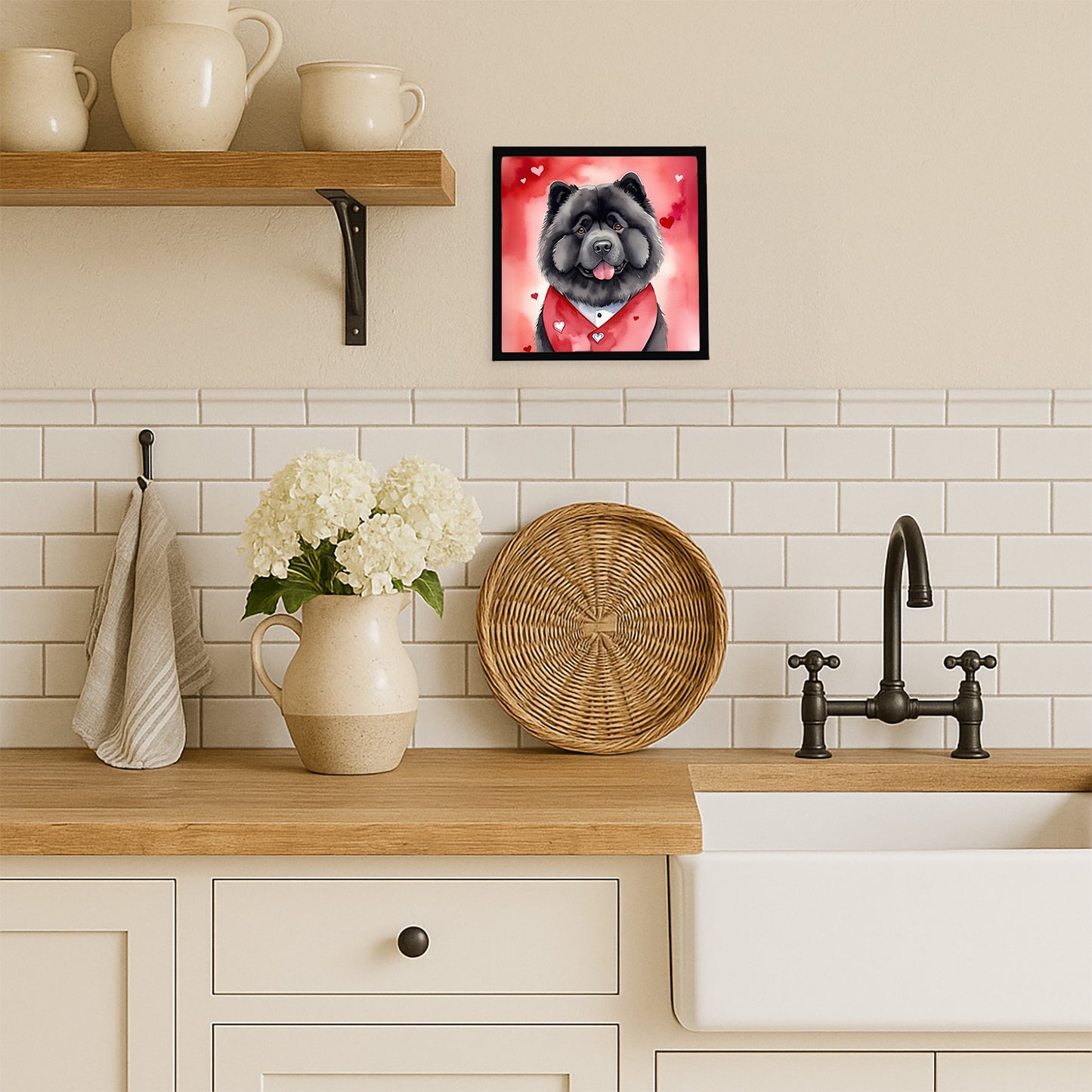 Chow Chow My Valentine Framed Metal Print