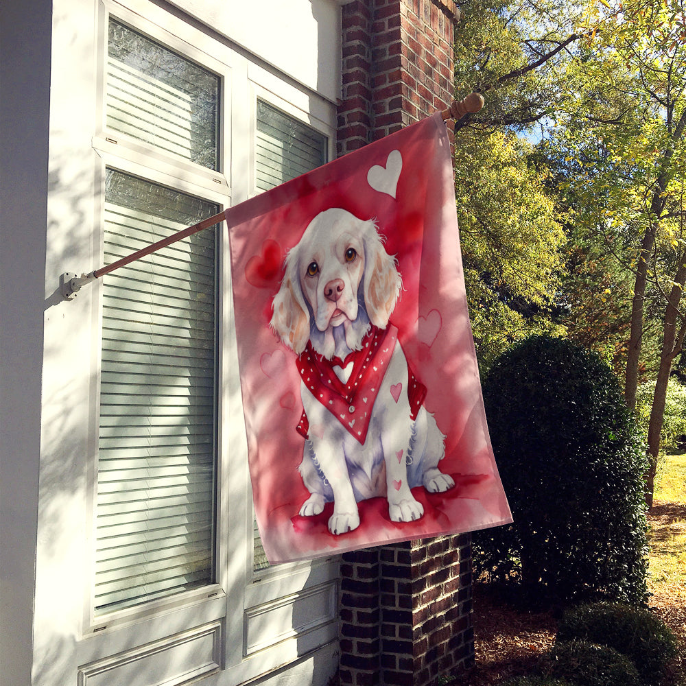 Clumber Spaniel My Valentine House Flag