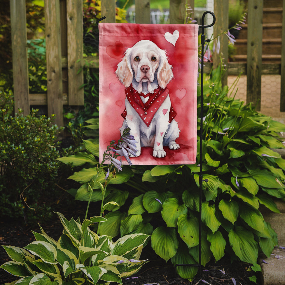 Clumber Spaniel My Valentine Garden Flag