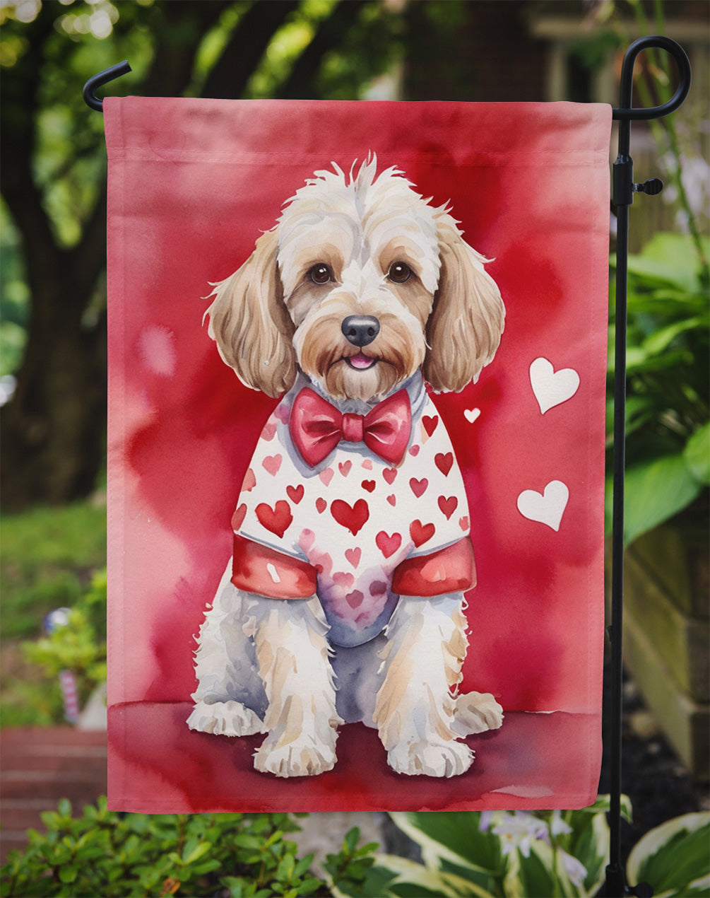 Cockapoo My Valentine Garden Flag