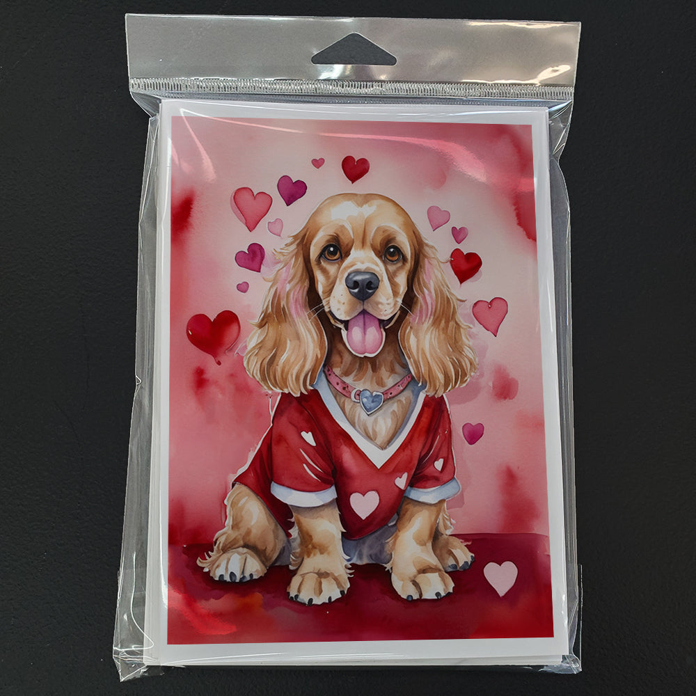 Cocker Spaniel My Valentine Greeting Cards Pack of 8