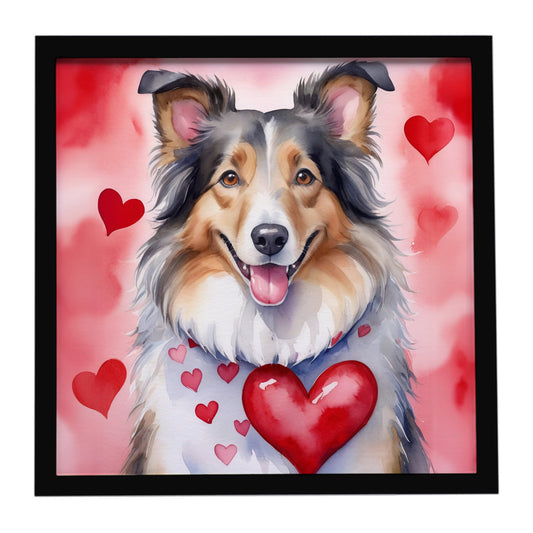 Buy this Collie My Valentine Framed Metal Print