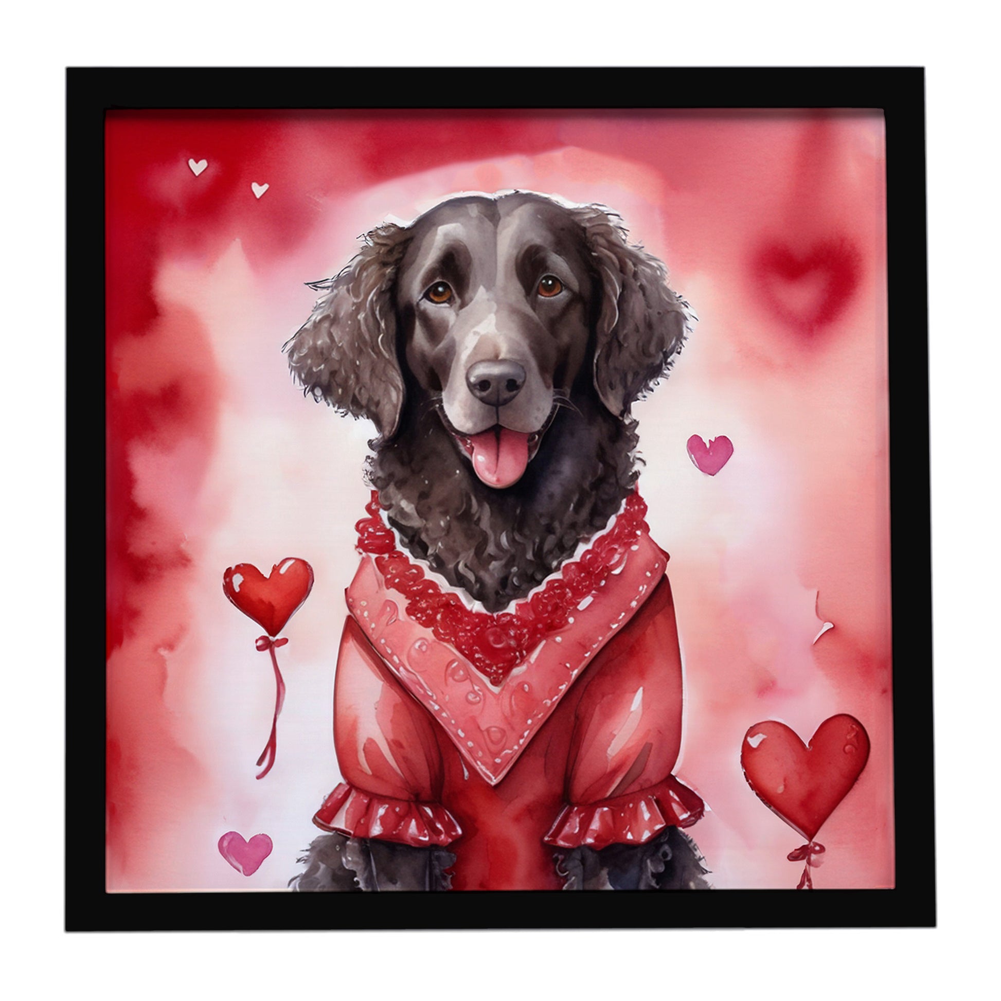Buy this Curly-Coated Retriever My Valentine Framed Metal Print