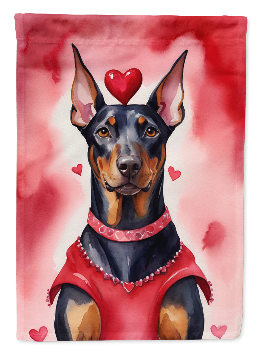 Buy this Doberman Pinscher My Valentine House Flag