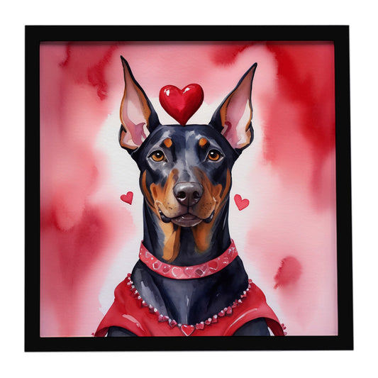 Buy this Doberman Pinscher My Valentine Framed Metal Print
