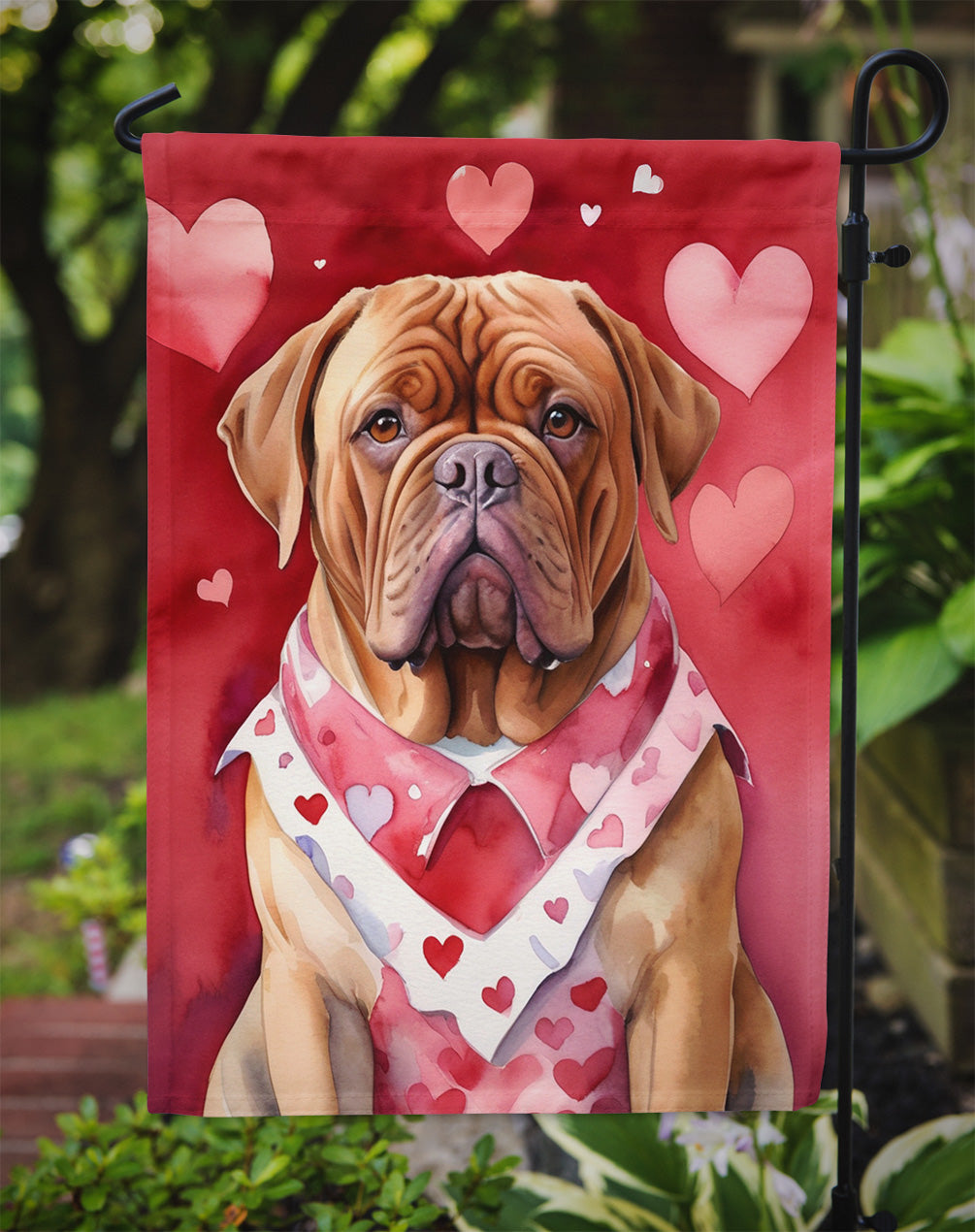 Dogue de Bordeaux My Valentine Garden Flag