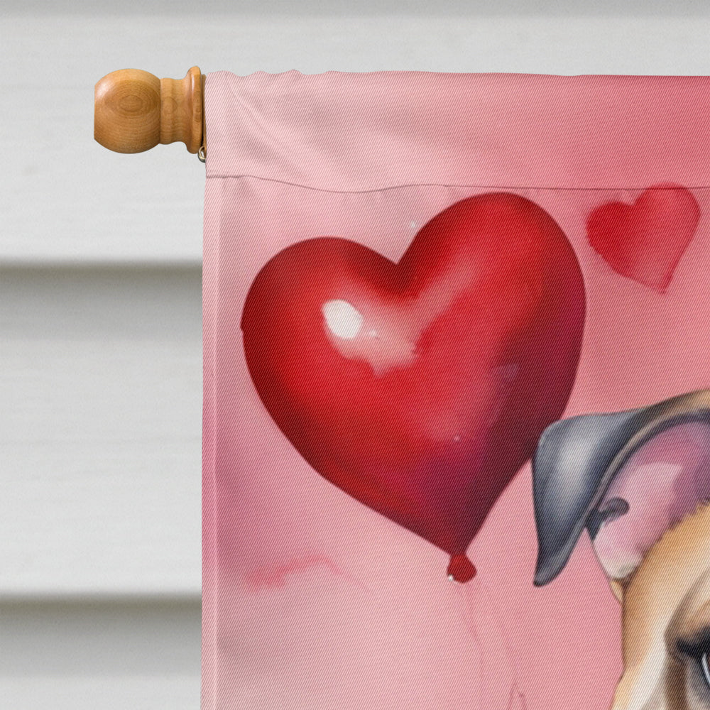 English Bulldog My Valentine House Flag