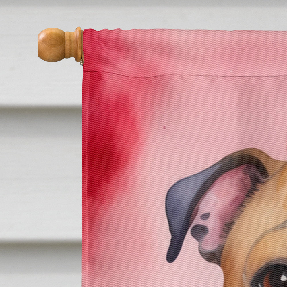 English Bulldog My Valentine House Flag