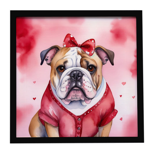 Buy this English Bulldog My Valentine Framed Metal Print