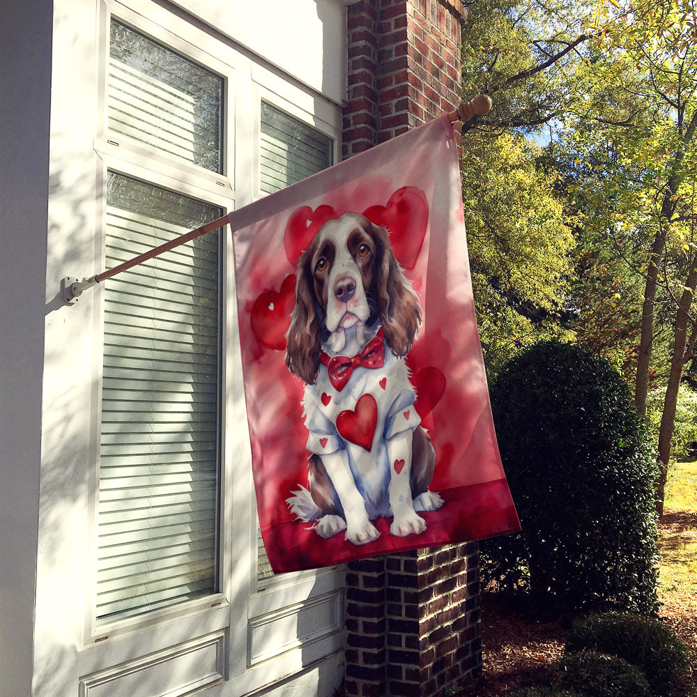 English Springer Spaniel My Valentine House Flag