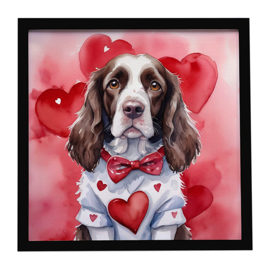 Buy this English Springer Spaniel My Valentine Framed Metal Print