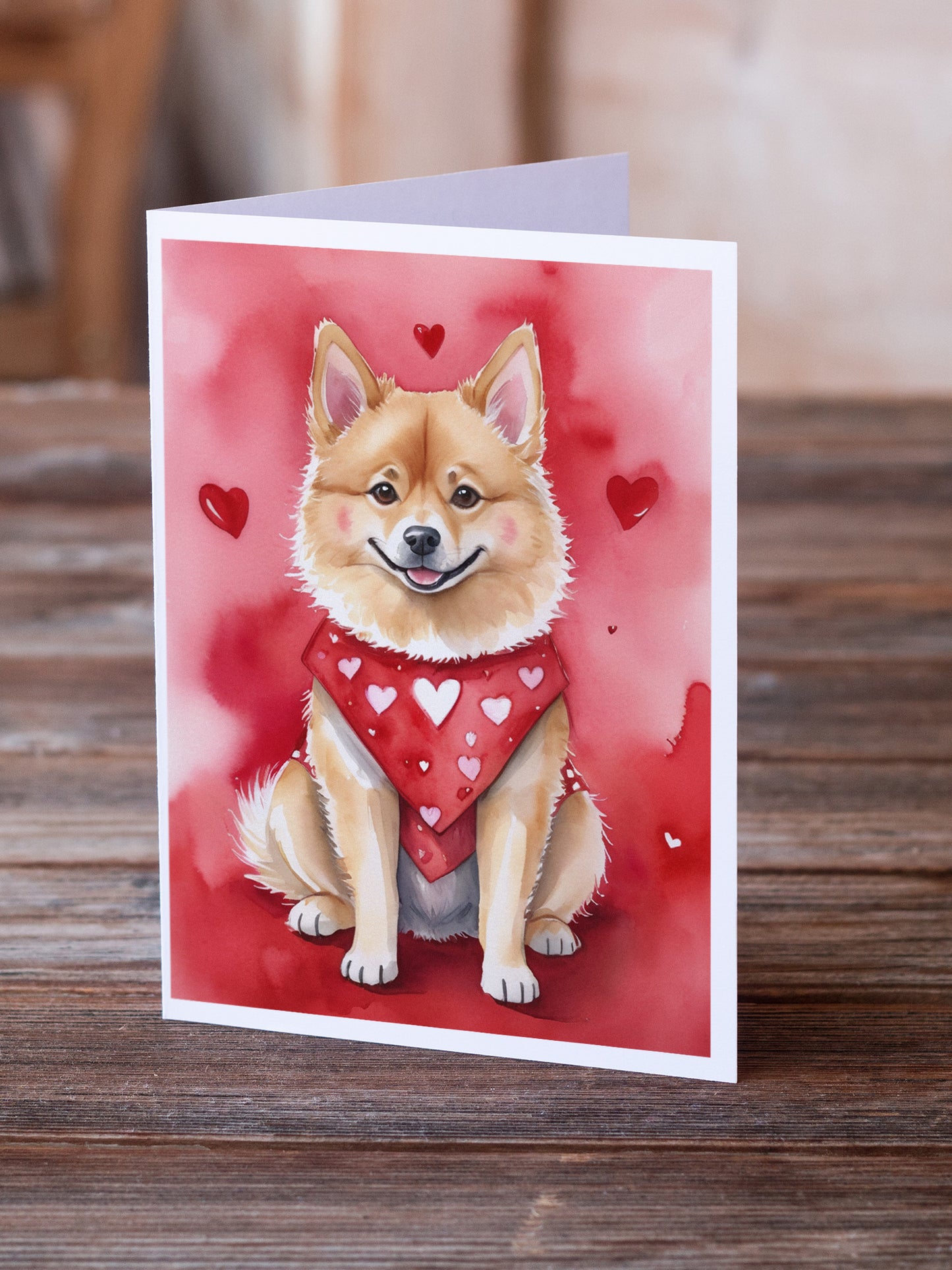 Finnish Spitz My Valentine Greeting Cards Pack of 8