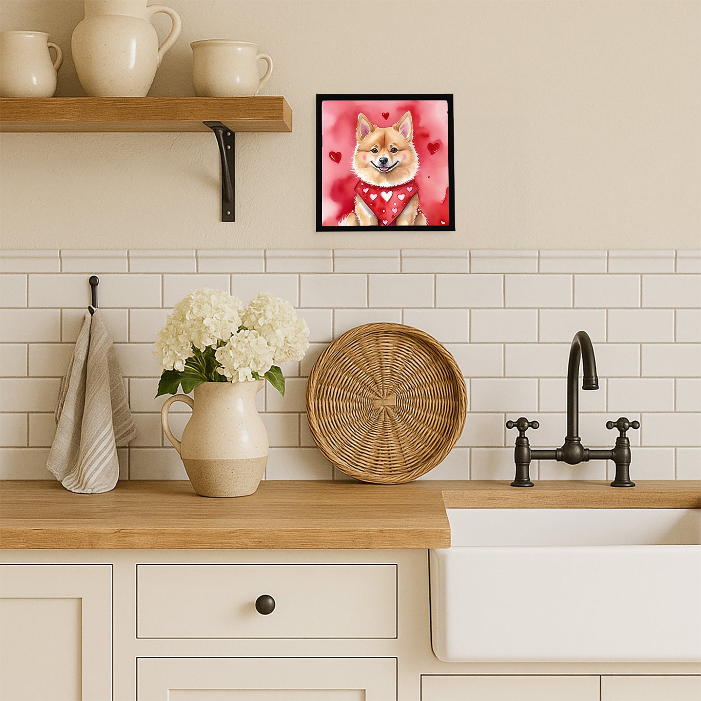 Finnish Spitz My Valentine Framed Metal Print