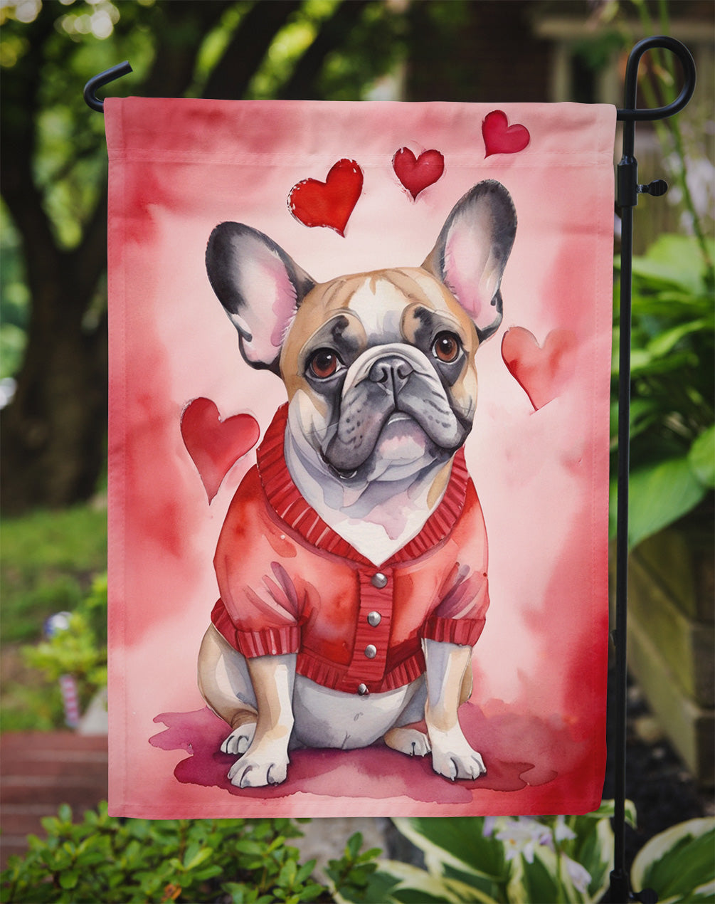 French Bulldog My Valentine Garden Flag