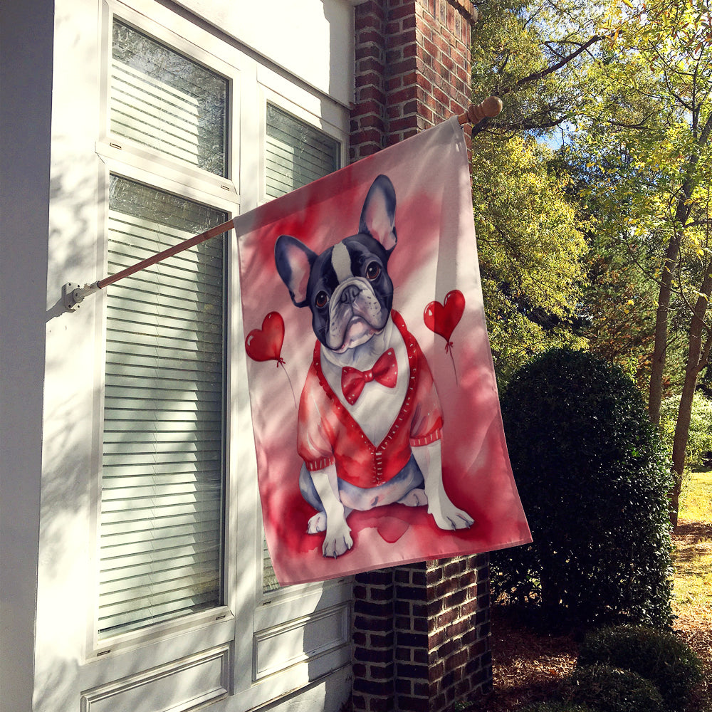 French Bulldog My Valentine House Flag