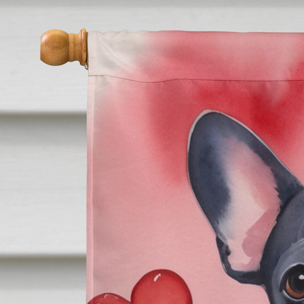 French Bulldog My Valentine House Flag