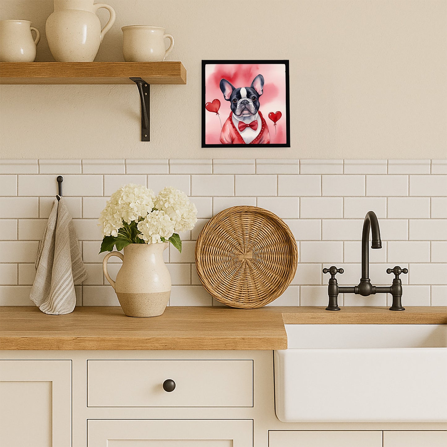 French Bulldog My Valentine Framed Metal Print