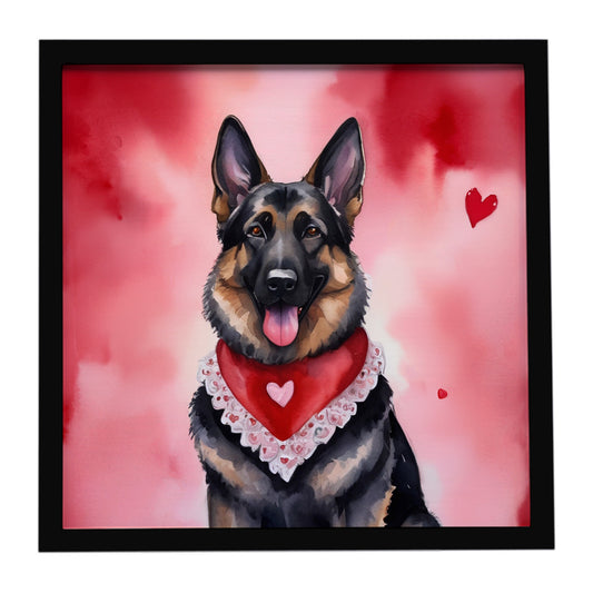Buy this German Shepherd My Valentine Framed Metal Print