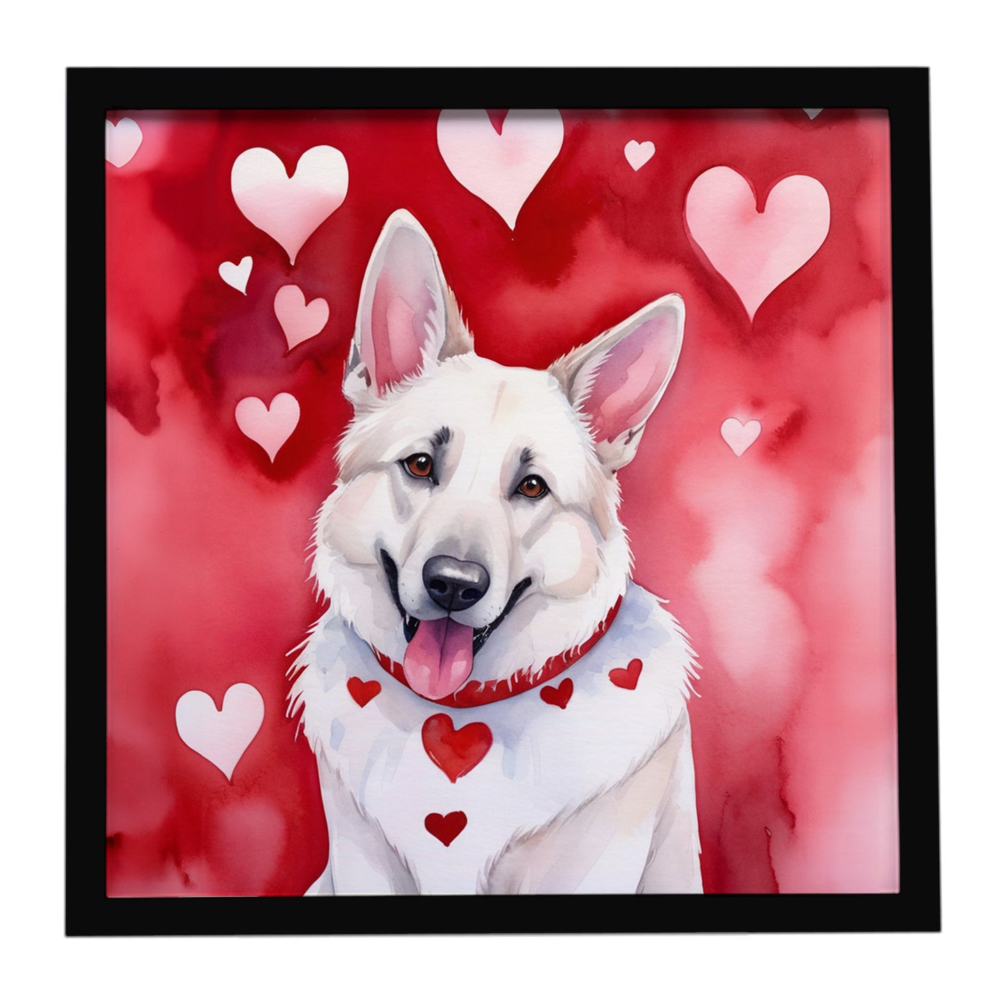 Buy this White German Shepherd My Valentine Framed Metal Print