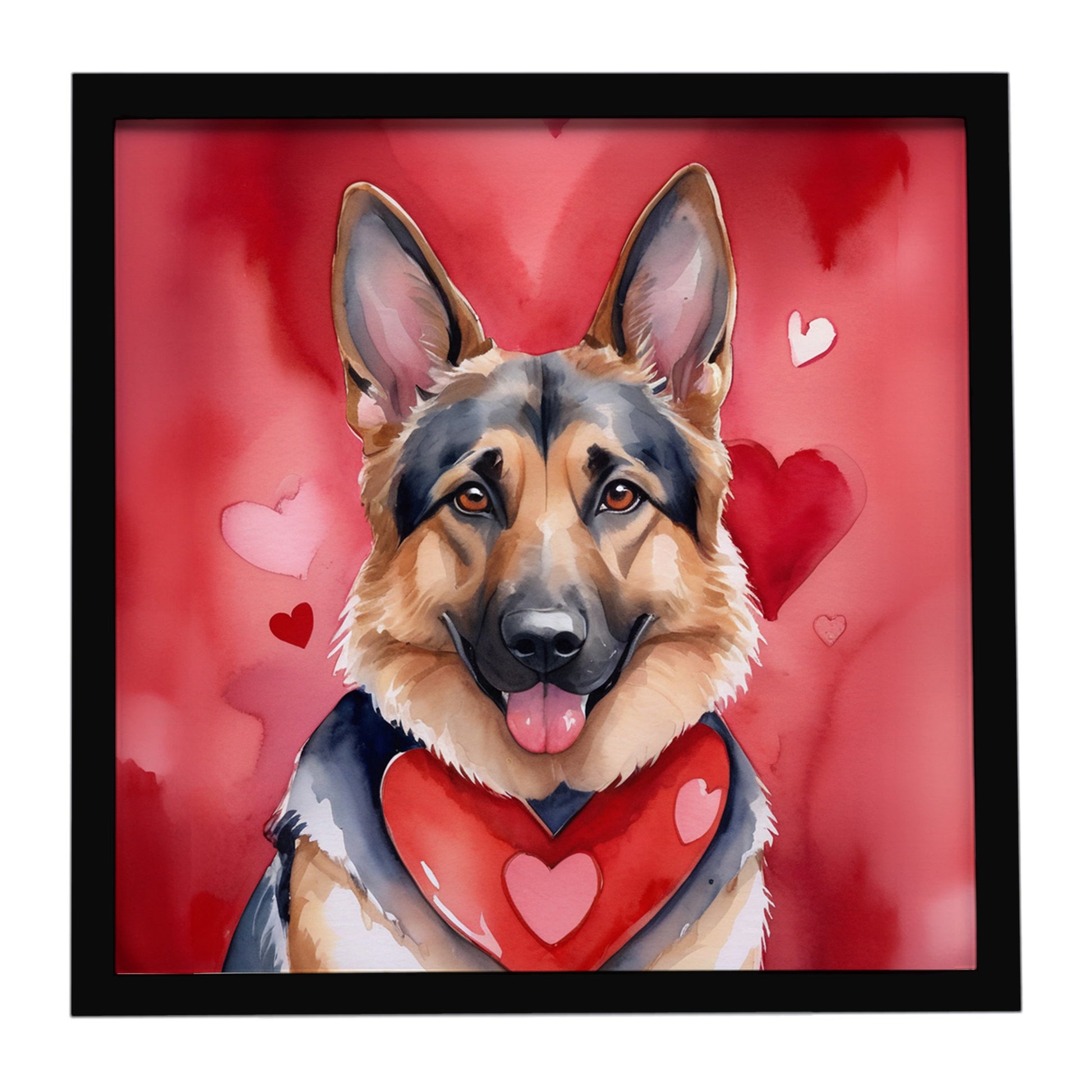 Buy this German Shepherd My Valentine Framed Metal Print
