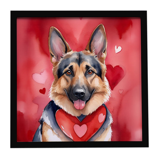 Buy this German Shepherd My Valentine Framed Metal Print