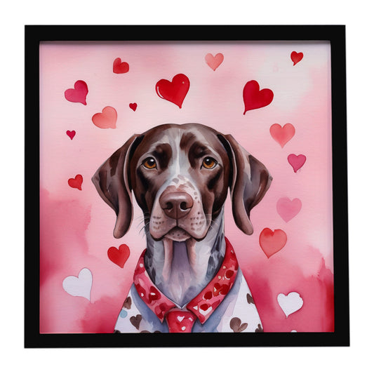 Buy this German Shorthaired Pointer My Valentine Framed Metal Print