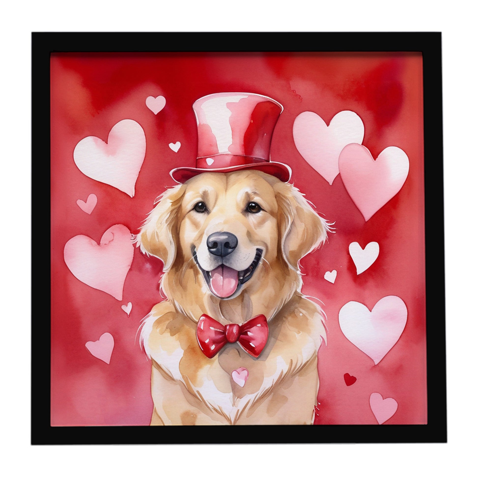 Buy this Golden Retriever My Valentine Framed Metal Print