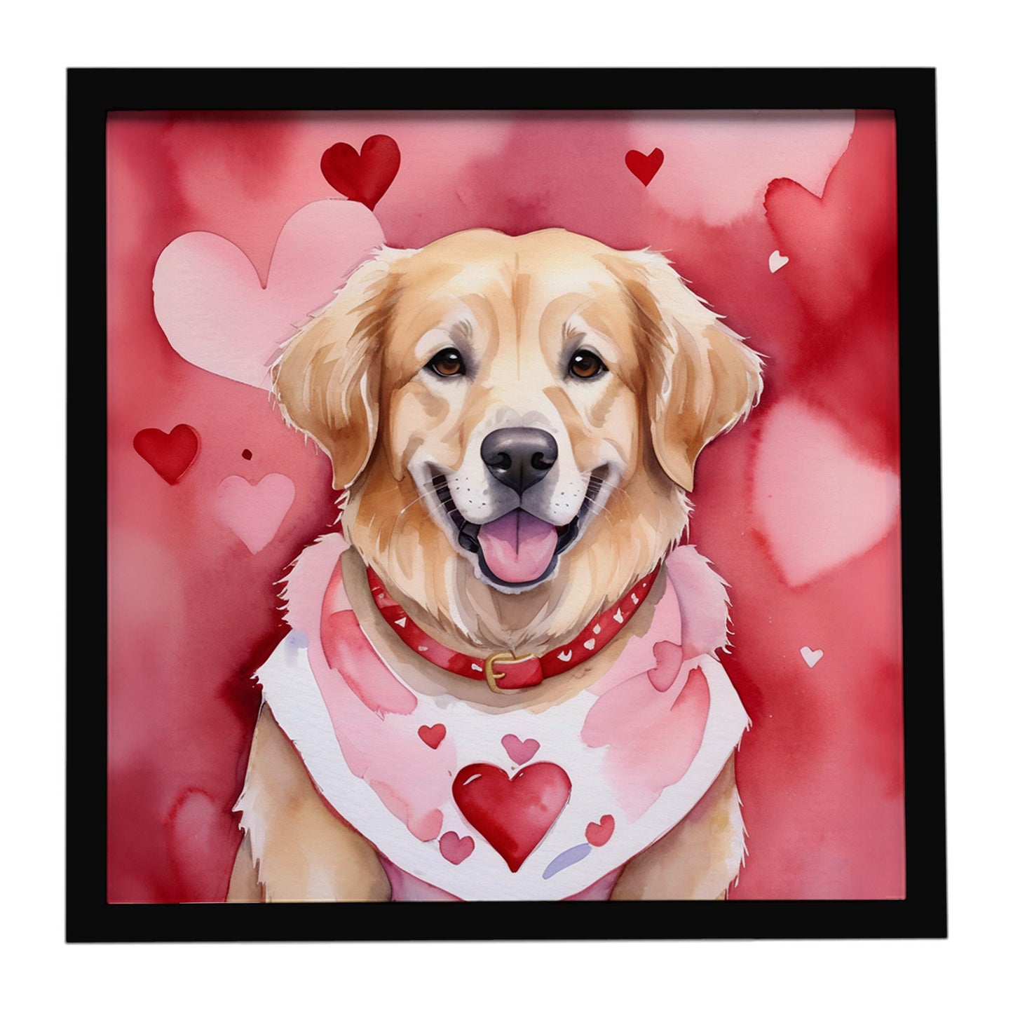 Buy this Golden Retriever My Valentine Framed Metal Print