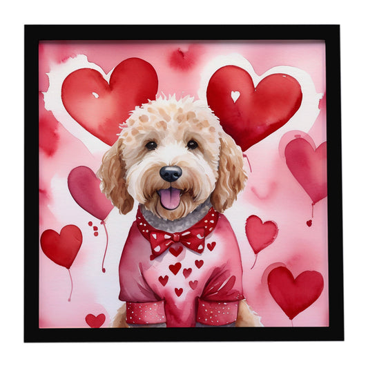 Buy this Goldendoodle My Valentine Framed Metal Print