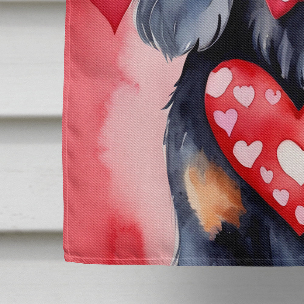 Gordon Setter My Valentine House Flag