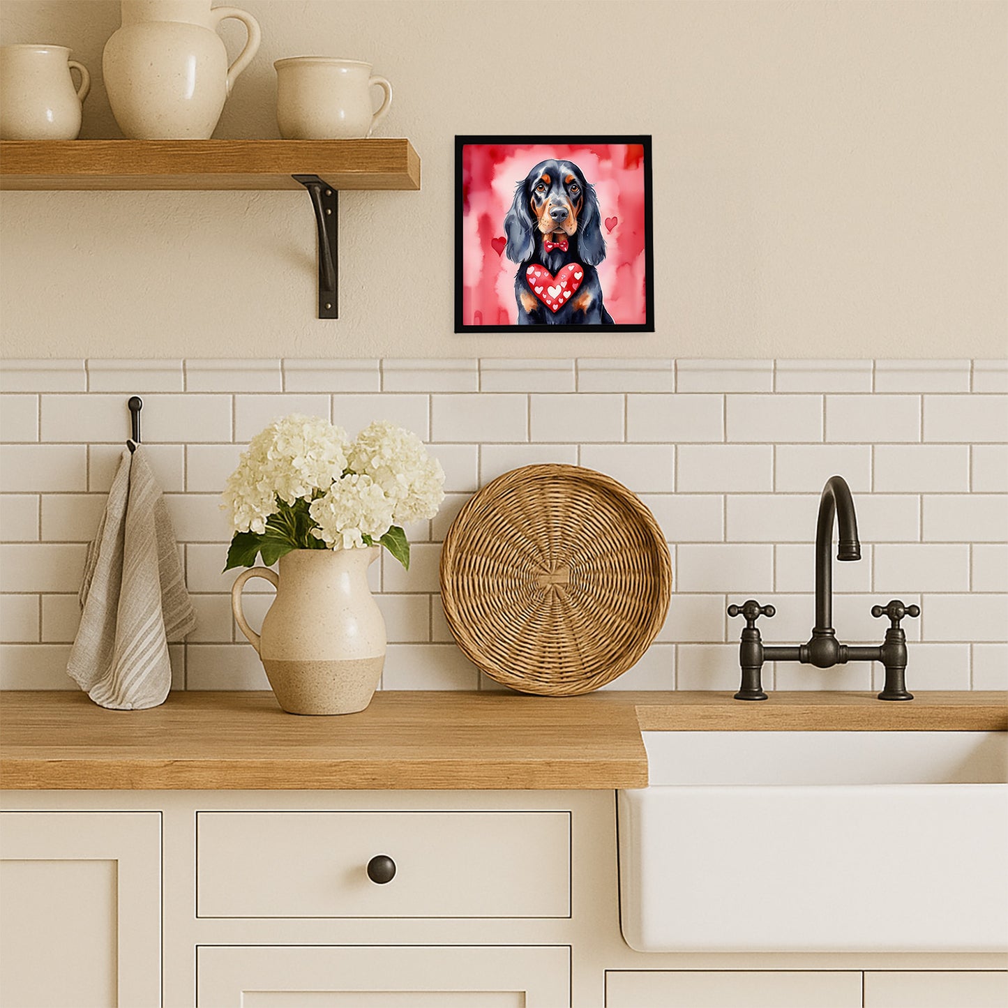 Gordon Setter My Valentine Framed Metal Print