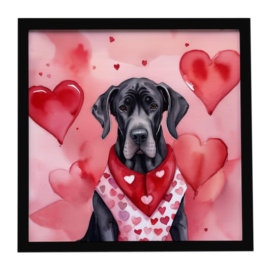 Buy this Great Dane My Valentine Framed Metal Print